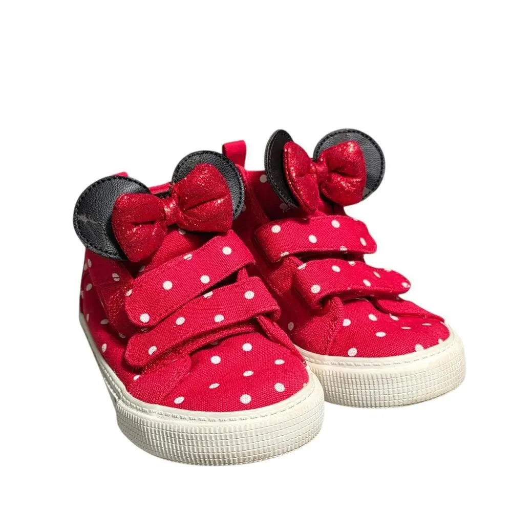 Gap Disney Minnie Mouse Shoes Toddler 7 EUR 24 Red Polka Dot High Top Sneakers